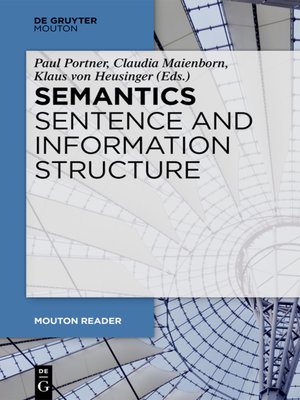 cover image of Semantics--Sentence and Information Structure